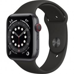 Apple Watch Series 6 GPS + Cellular 44mm Space Gray Aluminum Case w. Black Sport B.(M07H3, MG2E3)